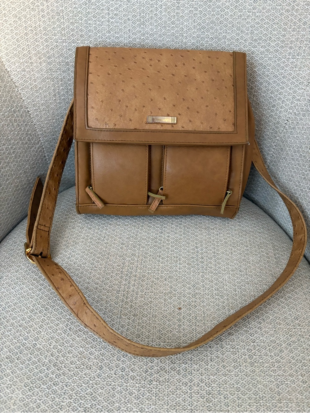 Vintage Avon Brown Leather Crossbody Bag